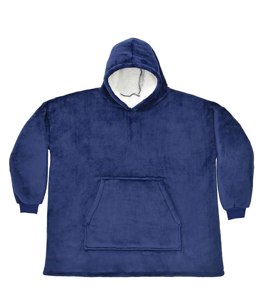 Oversized fleece hoodie with embroidered logo