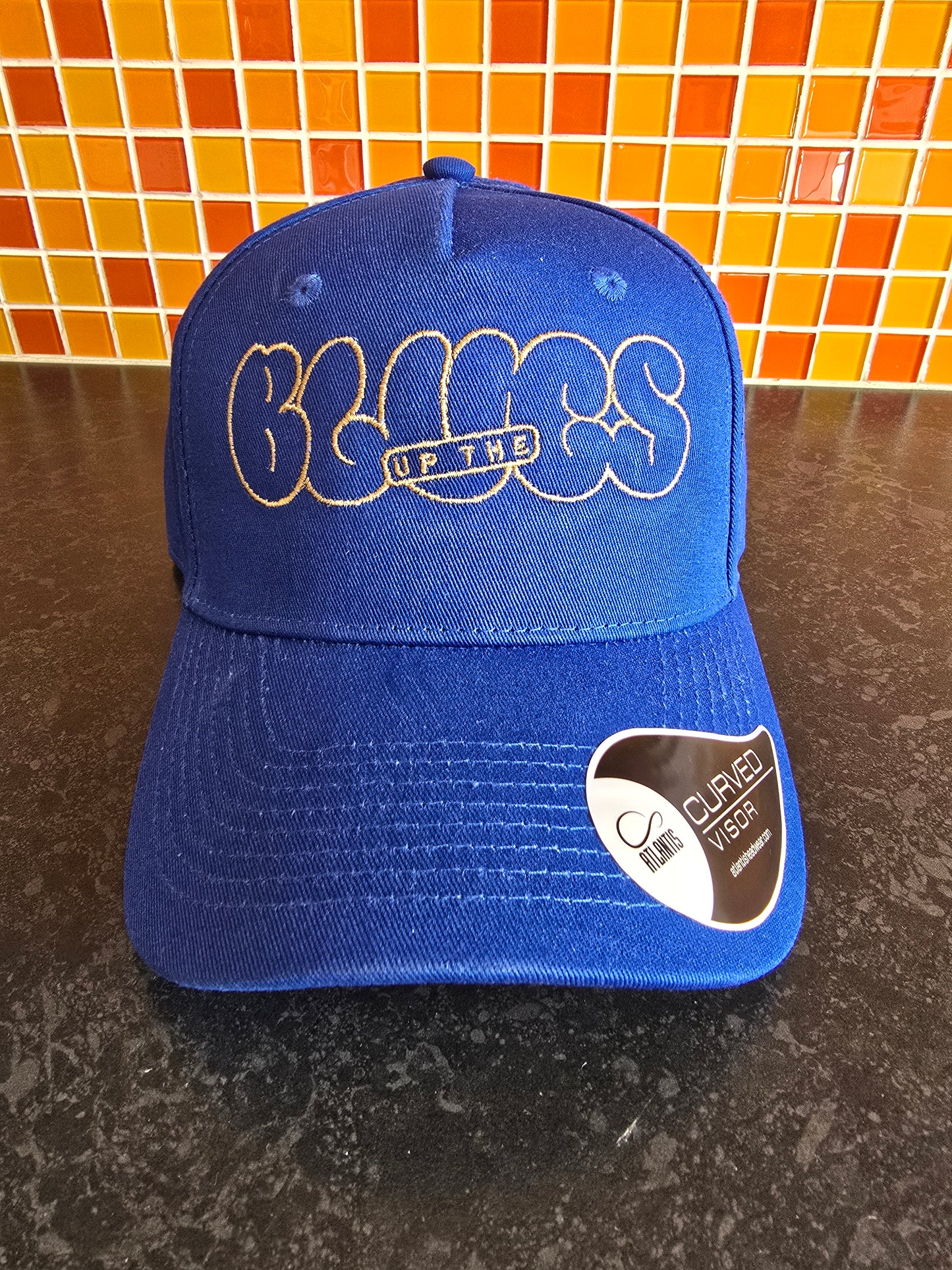 Up the blues bubble text hat