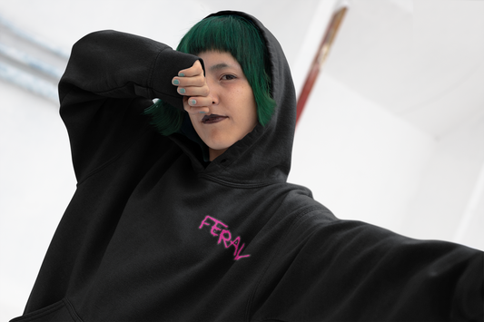 FERAL® Streetwear Hoodie – Embroidered Logo